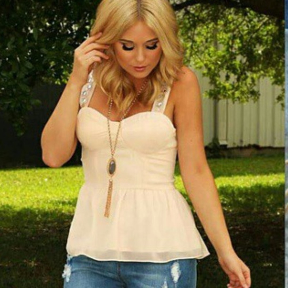 Corset tank with gem detail